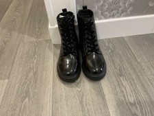 Next black patent ankle boots size 6UK extra wide fit