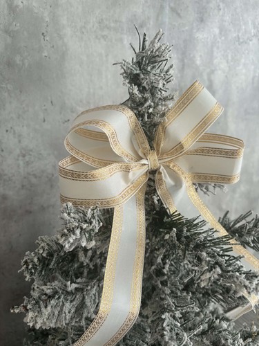 White gold christmas bow - bow, tree