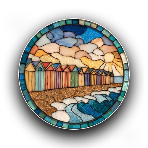 Coastal beach huts summer - coastal,