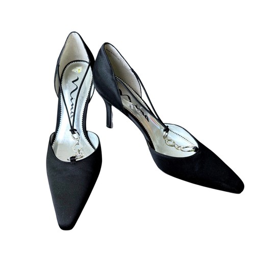 Black satin orsay - satin, d'orsay