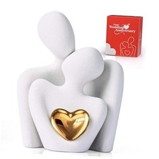  Mini Couple Statue Tv Stand Decor Items for Living Room Home 3.15in White