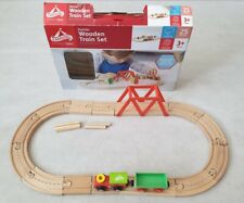 Tesco Carousel Starter Wooden Train Set Reversible Track for Rail or Road Boxed