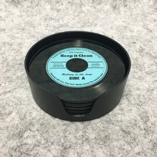 Shudehill Giftware Glass Record Coasters Set of 5 Drink Gift Music