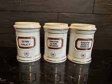 3 Vintage Gladstone Pottery Ceramic Apothecary Jars No Lids