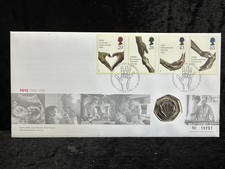 GB, 1998 NHS Uncirculated 50p Coin & Stamp Cover