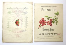 2 Victorian Music Sheet Floral Covers Pink Daisy no.10 & Princess Scrap Bouquet