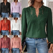 Ladies Lace V Neck Tops Women