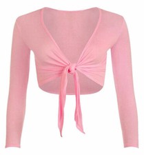 WOMENS PLAIN TIE KNOT SHRUG