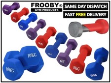 Neoprene Dumbbells Weights Pair Set Gym Fitness Exercise Iron Hand Vinyl UK 45-1