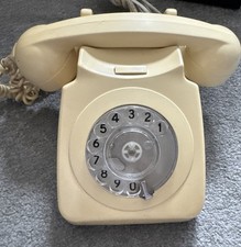 Original Vintage Retro GPO Rotary Dial Cream Working Telephone 1980s