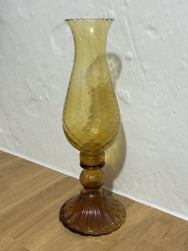 Vtg mid century - amber, glass