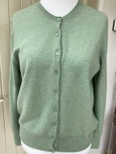 AUTOGRAPH MARKS & SPENCER PURE CASHMERE CARDIGAN APPLE GREEN SIZE 14 PRISTINE