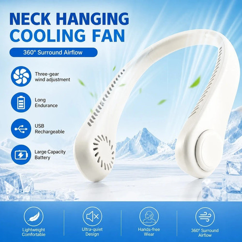 Neck fan hands free bladeless - hands,