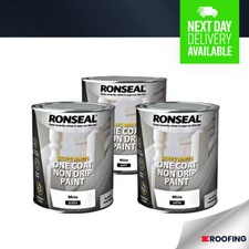 Ronseal Stays White Non Drip One Coat Paint -Available in Satin, Gloss or Matt