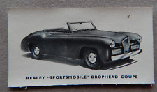 MOTOR CARS (black & white) HEALEY DROPHEAD COUPE VINTAGE KELLOGGS CARD 1949