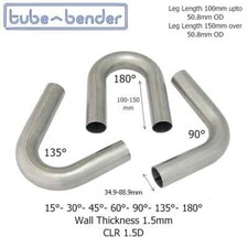 35 mm to 88.9mm 1.5D Mandrel Exhaust Bend 304 Stainless Steel or Mild Steel