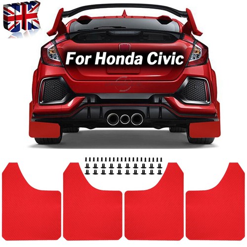 Red car mudflaps for honda - red,