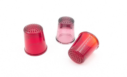 Antique glass thimbles ruby - glass,