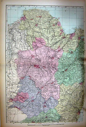 Old antique print - old, map
