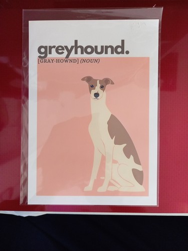 Greyhound dog print - print, noun