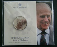2021 Prince Philip Duke of Edinburgh UK £5 BU Coin Royal Mint Sealed Pack