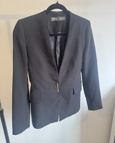 Zara black polyester blazer - polyester,