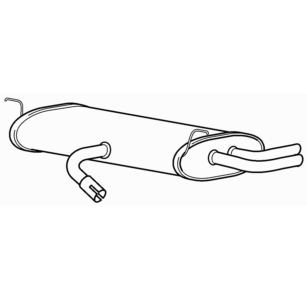 Rear exhaust silencer back - rear, box