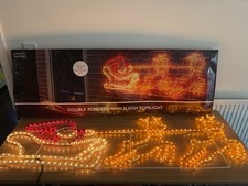 Double Reindeer With Sleigh Ropelight Indoor/Outdoor Use Christmas Decoration