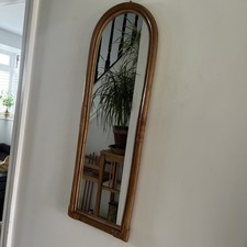 Vintage Bamboo Mirror Slim Arched Bamboo Wall Mirror 