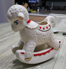 Vtg Lamb Rocking Planter near