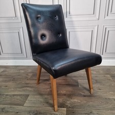 Vintage Mid Century Vinyl Easy Lounge Cocktail Chair - Retro Scandi MCM Danish