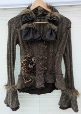Juju and Christine Steampunk Boho Style Brown Cardigan Size S/M VGC