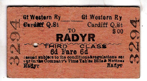 Railway ticket r cardiff - g.w.r:,