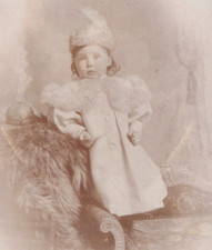 Cabinet Card Photo Child Fur