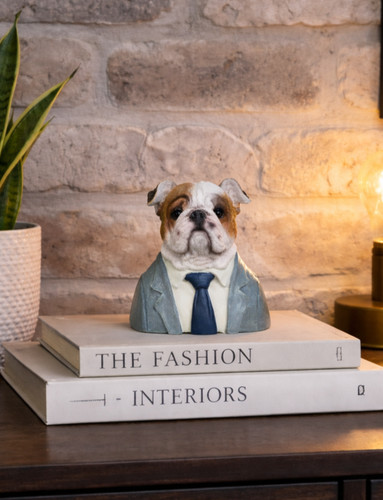 Bulldog bust ornament suit - ornament, in