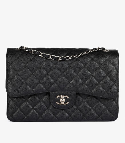 Chanel black quilted caviar - chanel,