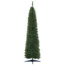 Green 2.1m 7ft Flame-Retardant PVC Slim Artificial Pine Christmas Tree