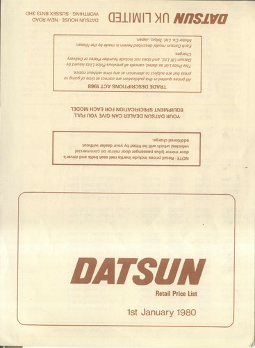 Datsun price list 1980 cherry - datsun,