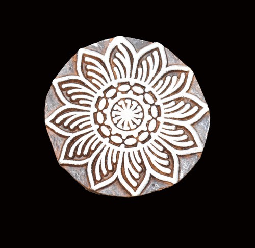 Indian wood printing block - wood,