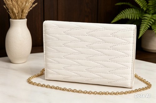 Cream chevron quilted clutch - quilted,