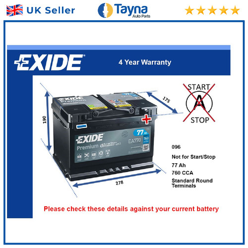 Battery fits lotus - elan, evora