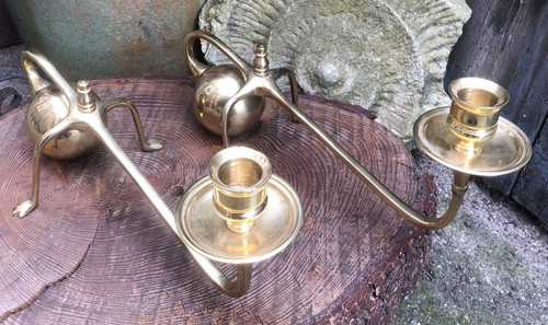 Vintage pair brass counter - pair, of