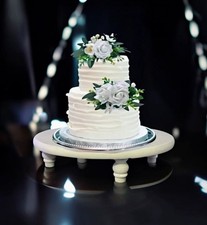 14inch White Wood Cake Stand |