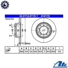 2x BRAKE DISC 24.0114-0115.1