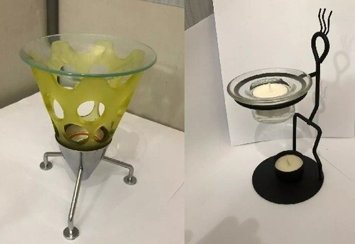 Dual tea light candle - , holder