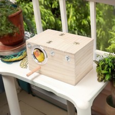 Bird Breeding Box Wooden Cage For Parrot Budgie Nesting House Lovebirds Finch UK