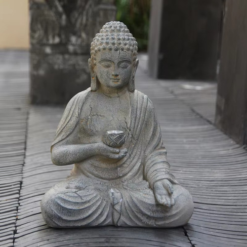 Resin solar buddha statue - solar,