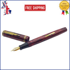 VINTAGE WYVERN PEN COMPANY FOUNTAIN PEN ROSE & BLACK 14K GOLD MEDIUM NIB ENGLAND