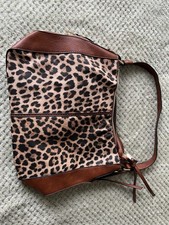 Large Animal Print Tan Faux Leather Pu Handbag Immaculate Unused Condition