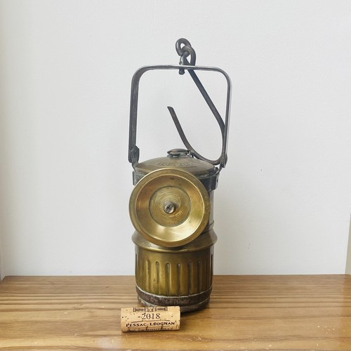Antique brass miner lamp - antique,